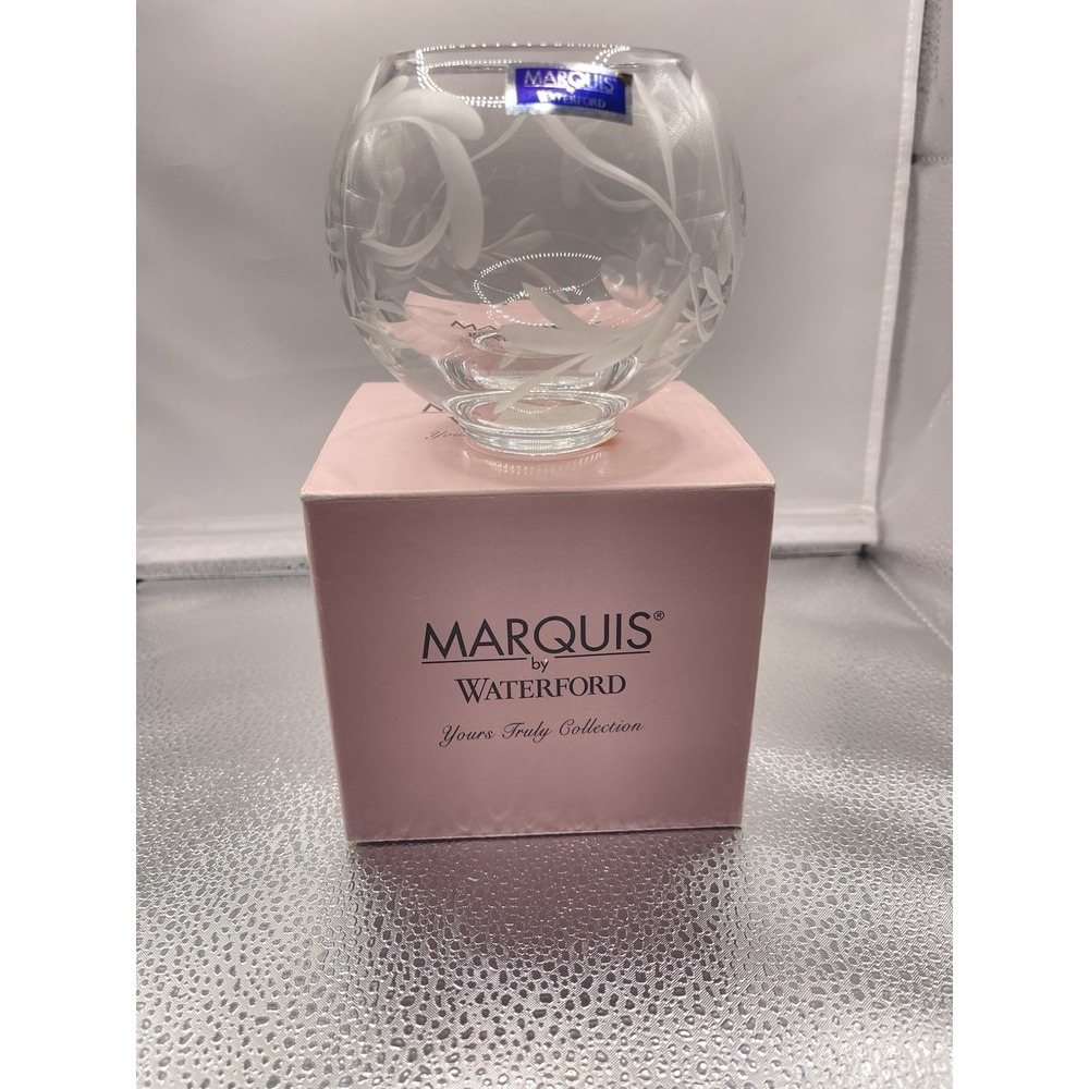 Waterford Crystal Candle Holder Marquis Yours Truly Round Votive Tea Light Sign
